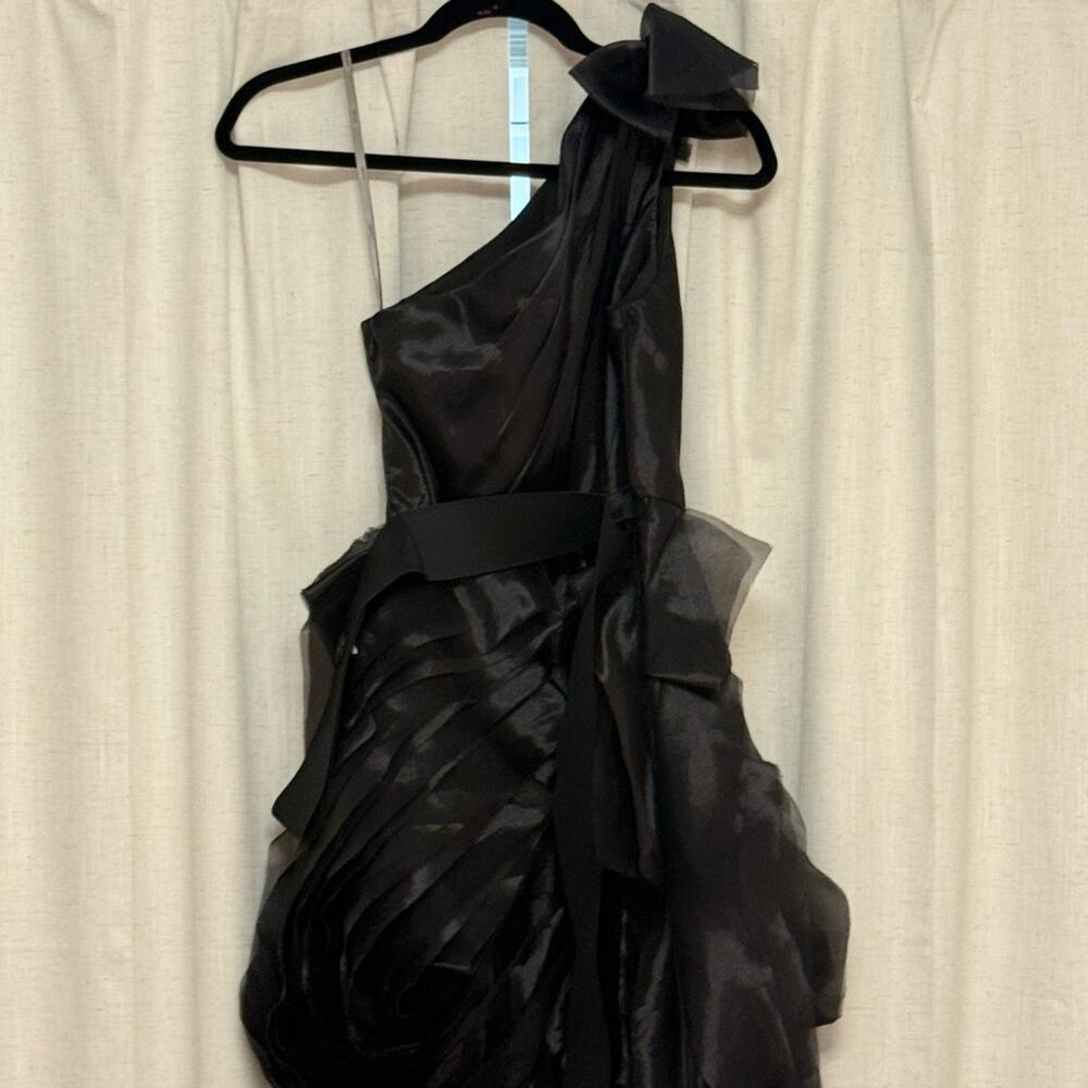White House Black Market One-Shoulder Black Dress